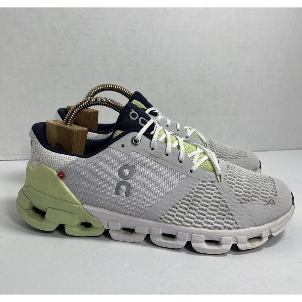 On Cloudflyer Women 10 Training Running Shoes Grey Green Athletic Comfort Casual
